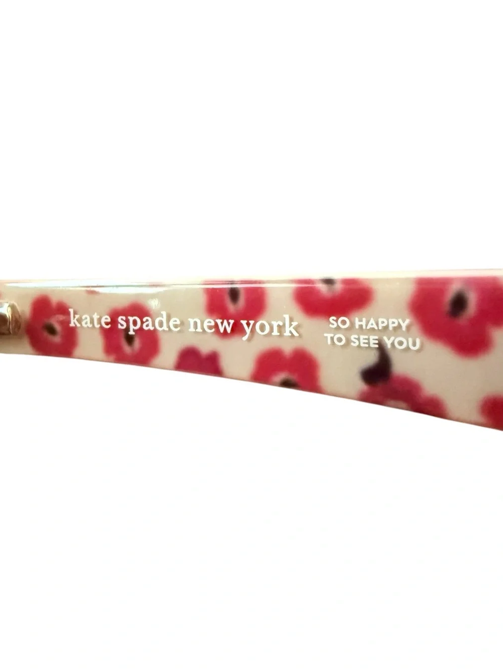 Kate Spade Tortoise Shell Cat-Eye Glasses with Pink Temple Accents